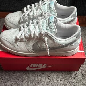 Nike White and Gray Low-Top Sneakers